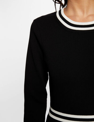 Fitted jumper dress with buttons black women