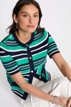 Striped jumper short-sleeves multicolor women