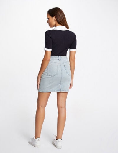 Short denim skirt jean bleached women