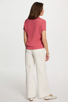 Pull col polo zippé vieux rose femme