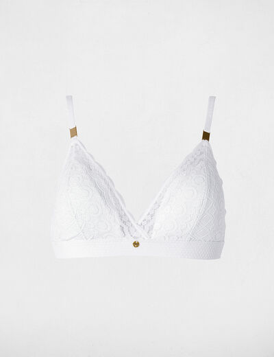 Lace bra with thin straps white women