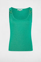 Sleeveless vest top emerald green women