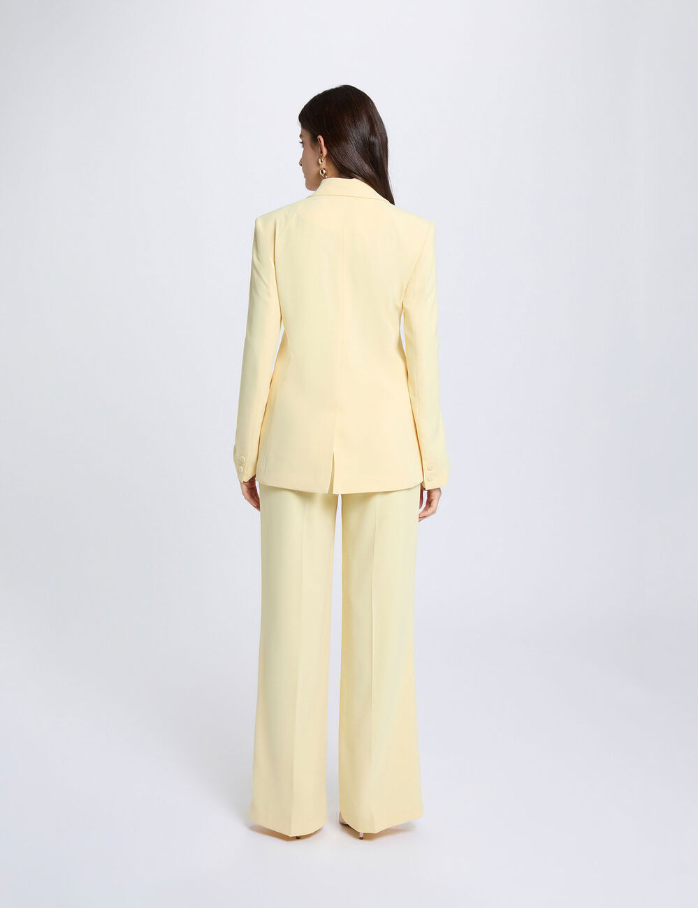 Jacket with tailored collar light yellow women