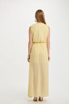 Maxi straight dress pastel yellow women