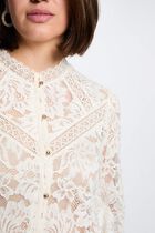 Lace high neck t-shirt ivory women