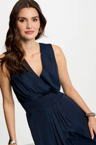 Mini loose straight dress petroleum blue women