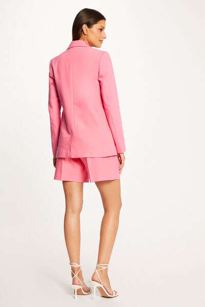 Waisted buttoned blazer pink ladies'