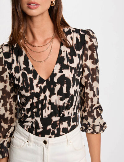 3/4 sleeve T-shirt multicolor women