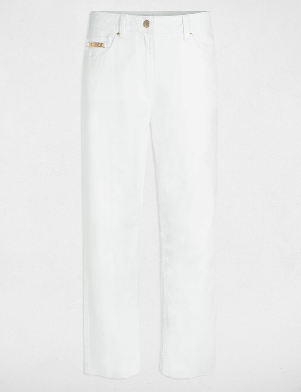 Cropped straight jeans ecru women