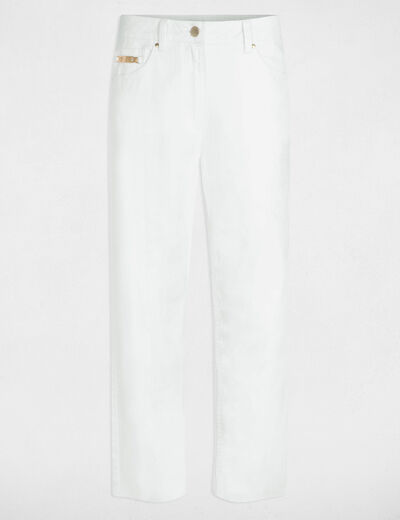 Cropped straight jeans ecru ladies'