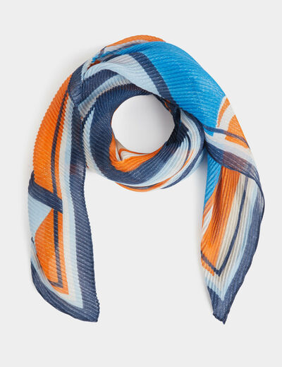 Pleated printed scarf multicolor women