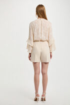 Playsuit with ruffles cream women