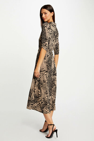 Midi A-line dress animal print multico ladies'