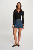 Long-sleeved polo black women