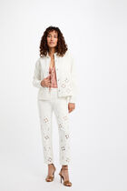 Veste en jean brodée blanc femme