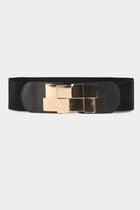 Elasticised belt with buckles black women