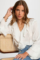 Long-sleeved blouse white women