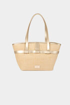 Braided shopper bag beige women