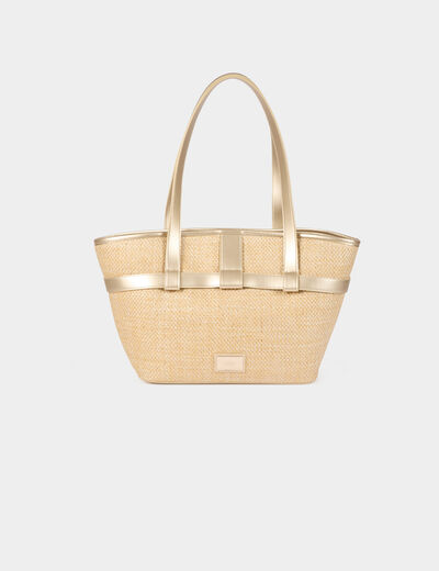 Braided shopper bag beige women