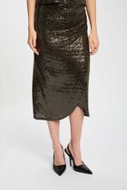 Fitted wrap skirt gold yellow women