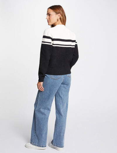 Cardigan with baseball collar black women