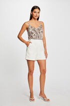 Vest top with V-neck and paisley print multicolored women