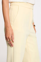 High-waisted straight trousers pastel yellow women