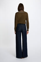 Polo neck jumper khaki green women
