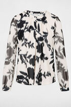 t shirt voile manches longues blanc femme T-shirt voile manches longues blanc femme