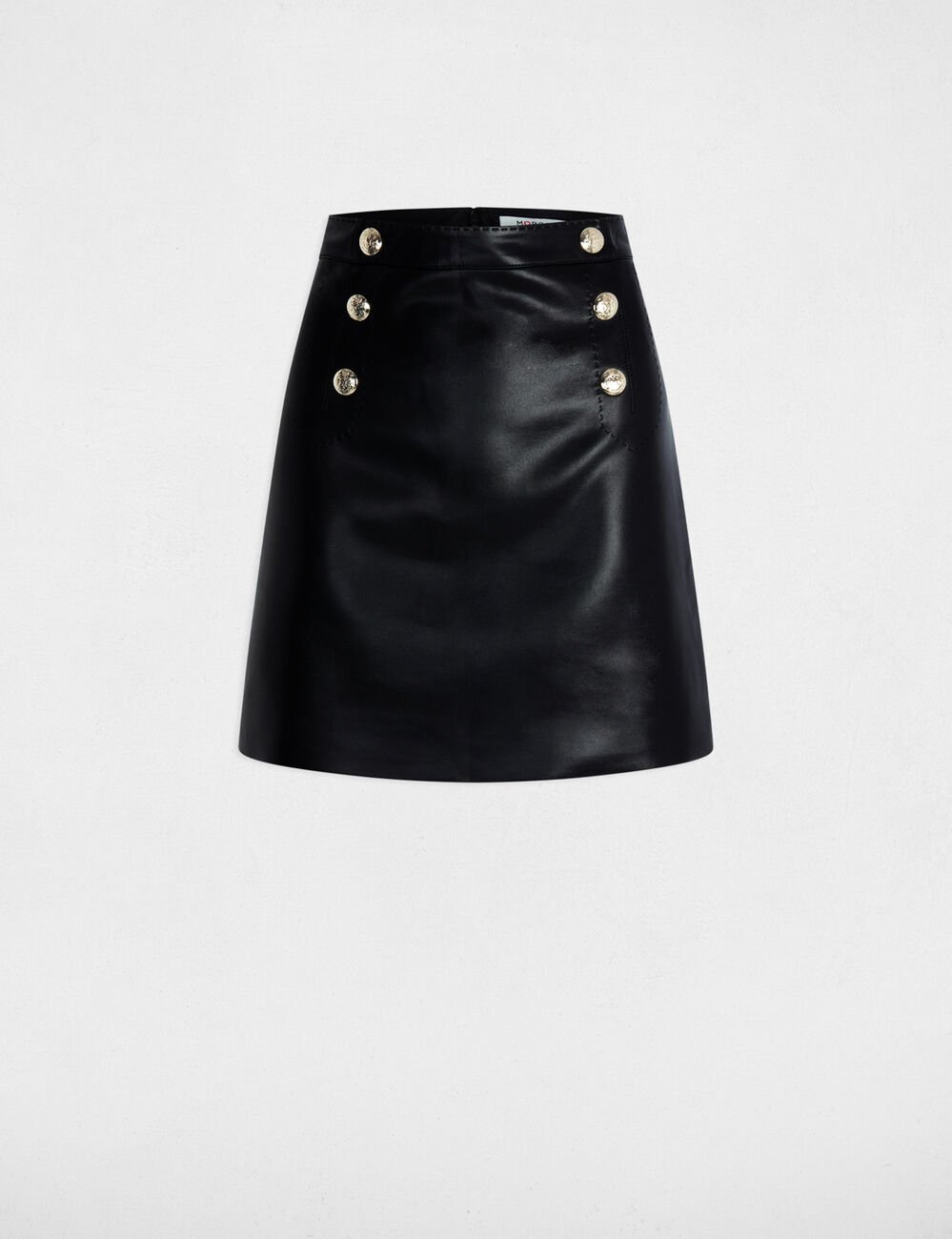Faux leather mini skirt black women