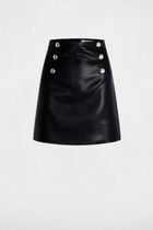 Faux leather mini skirt black women