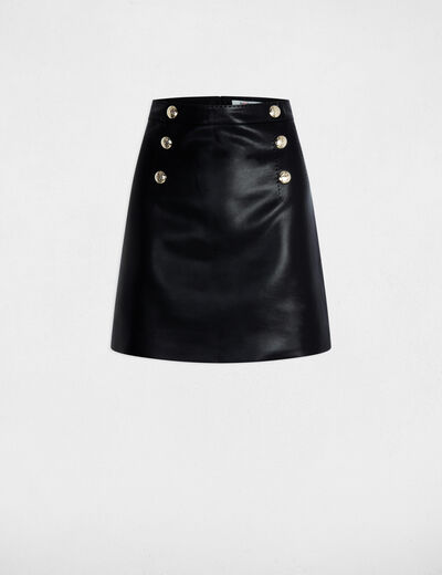Faux leather mini skirt black women