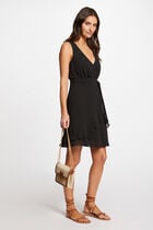 Wrap midi dress black women