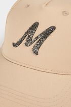 M cap with rhinestones beige women
