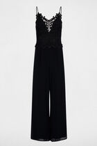 Lace jumpsuit with V-neck black women