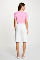 High-waisted wide shorts white women