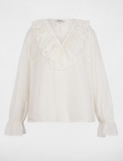 Long-sleeved blouse white women