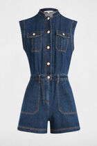 Denim playsuit raw denim women