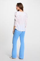 3/4-length sleeved shirt white women