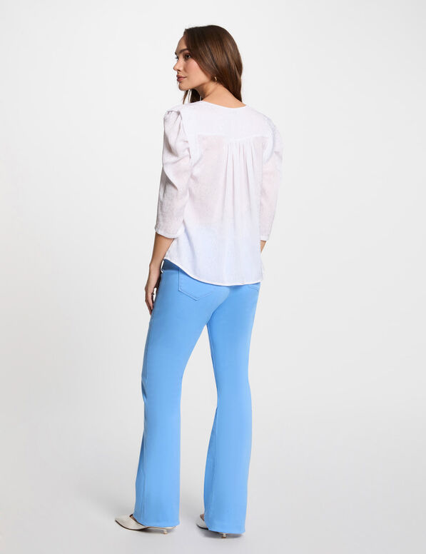 34 length sleeved shirt white women 3/4-length sleeved shirt white women