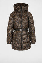 Printed padded jacket hood multicolored women