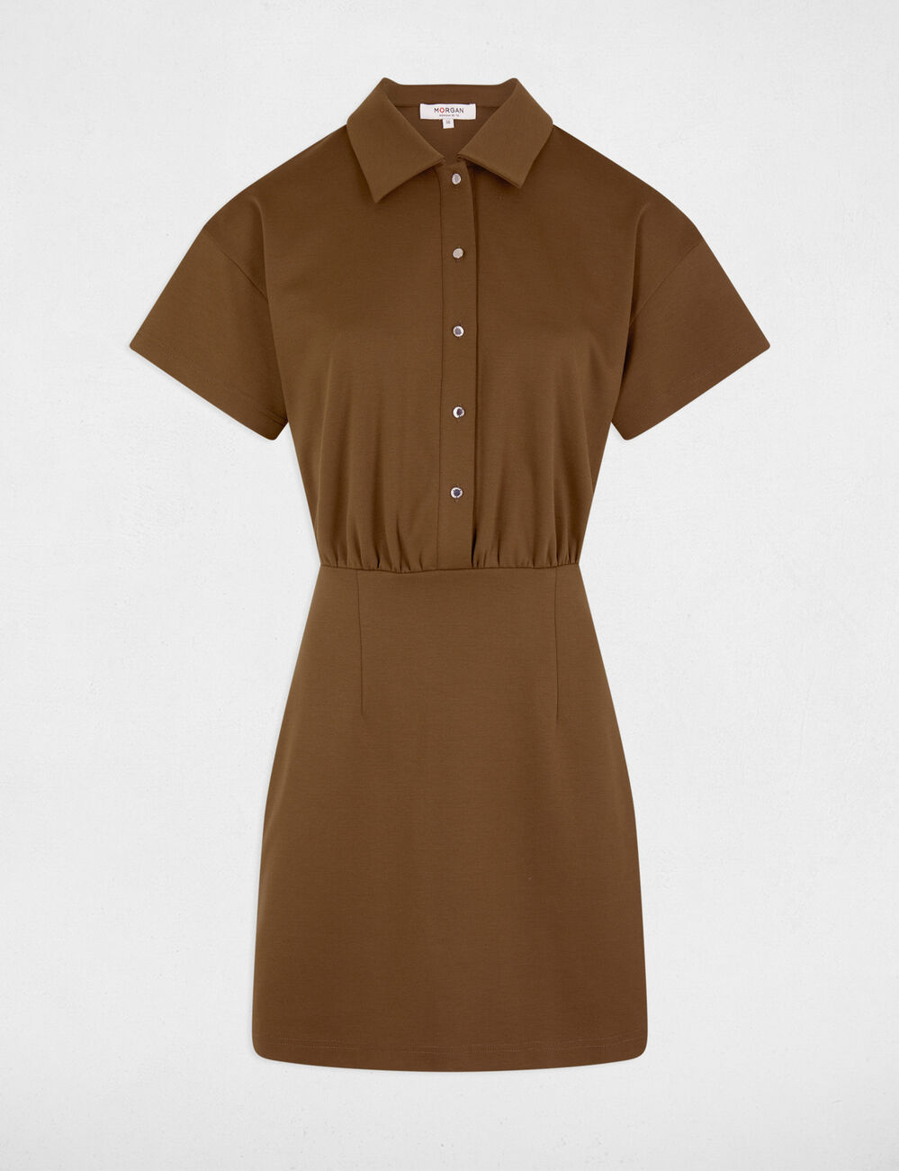 Robe courte ajustée vert kaki femme