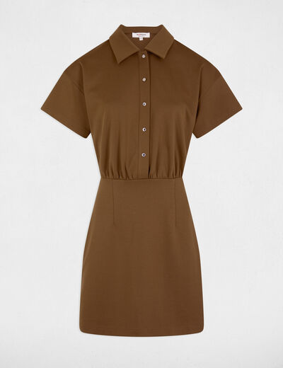 Fitted mini dress khaki green women