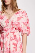 Wrap dress with flutter sleeves multicolor women