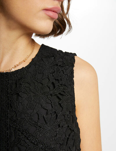 Straight mini lace dress black women