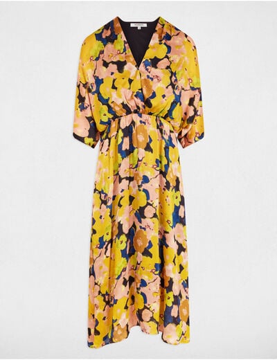 Printed straight midi dress multicolor women