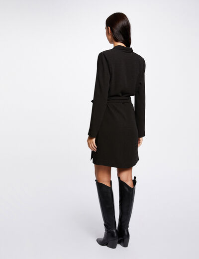 Stripped tied wrap dress black women