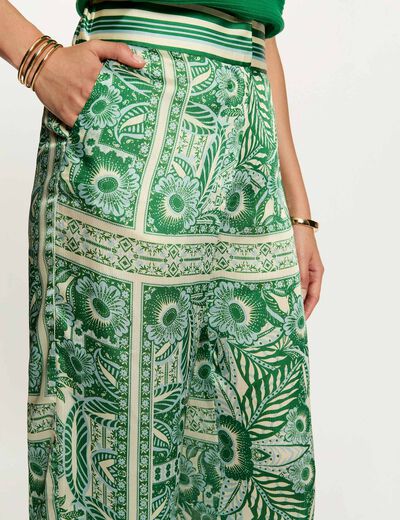 High-waisted wide-leg trousers multicolor women