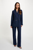 High-waisted trousers navy blue women