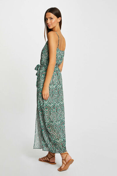 Maxi straight dress paisley print multico ladies'